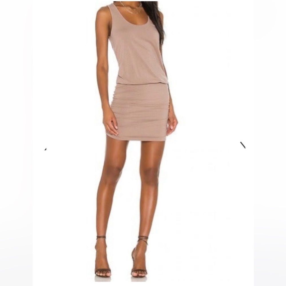 Revolve Bobi Draped Modal Jersey Mini Dress Java Small